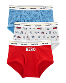 Kit cueca infantil 3 peças slip heero vermelho |