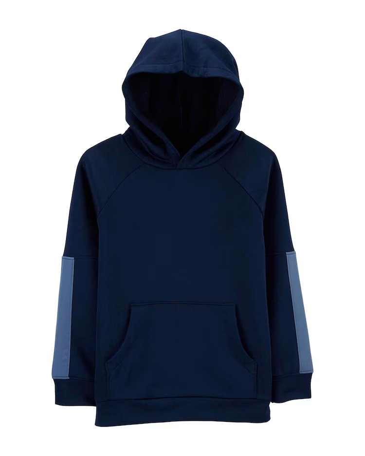 Blusa Infantil Manga Longa Capuz Azul Marinho Tam 6 a 8