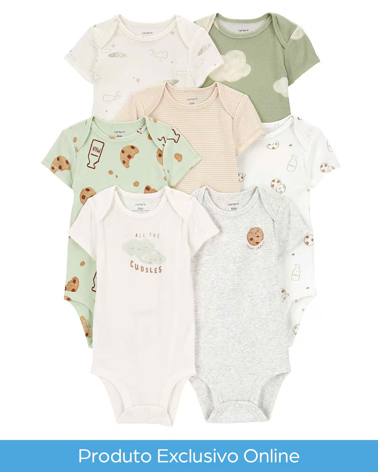 Kit body bebê 7 peças smart cookie multicor |