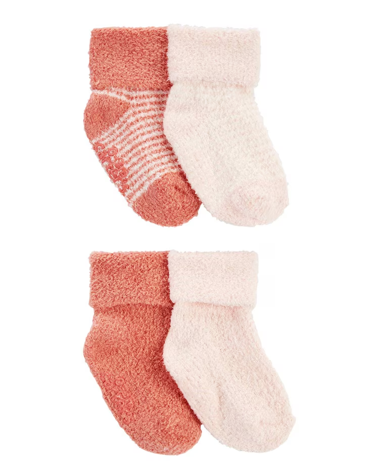 Kit meia bebê 4 pares punho dobrado listras multicor | Carter's