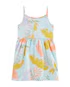 Vestido infantil folhagens regata azul |