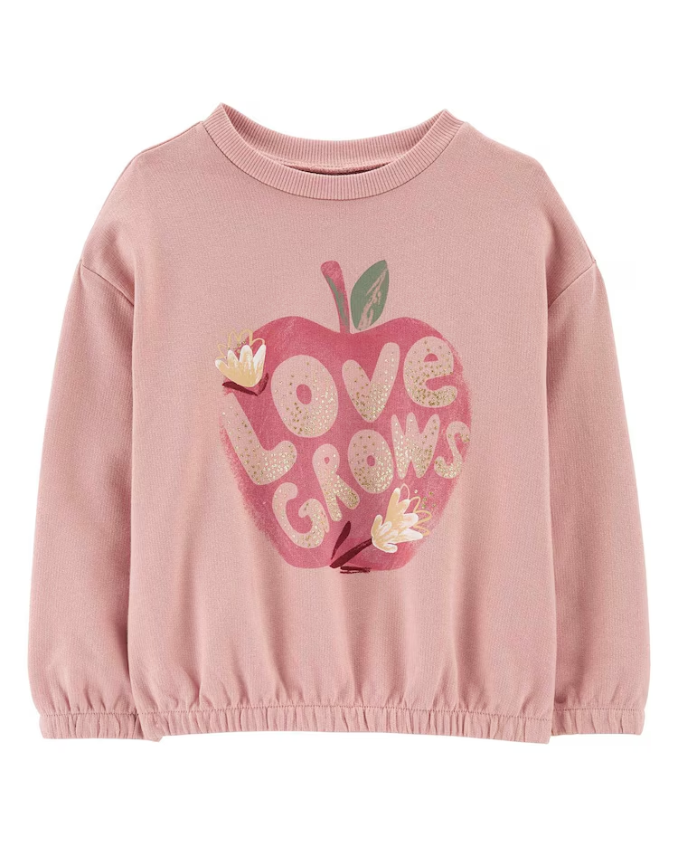 Blusa infantil manga longa maçã rosa |